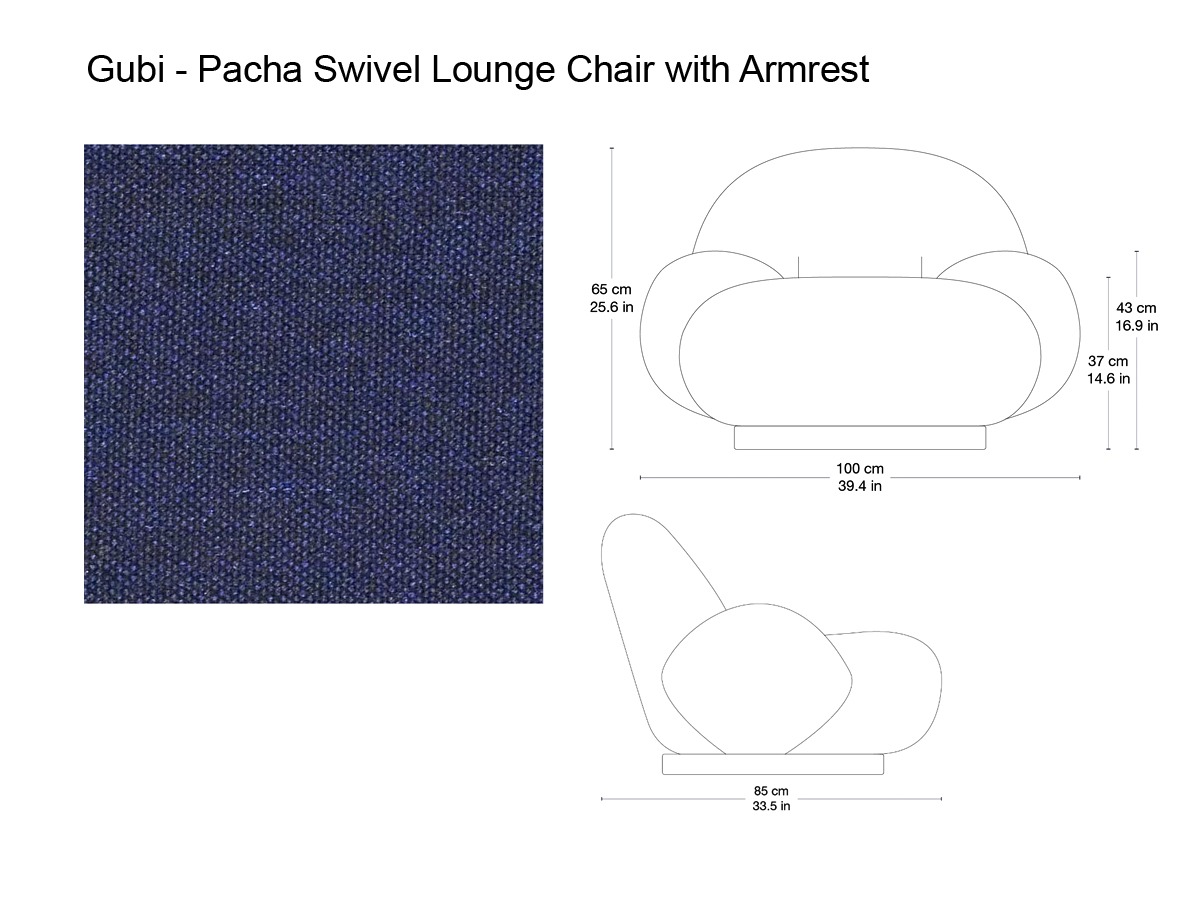Gubi Pacha Swivel Armchair With Armrests Pearl Gold Remix 2 773
