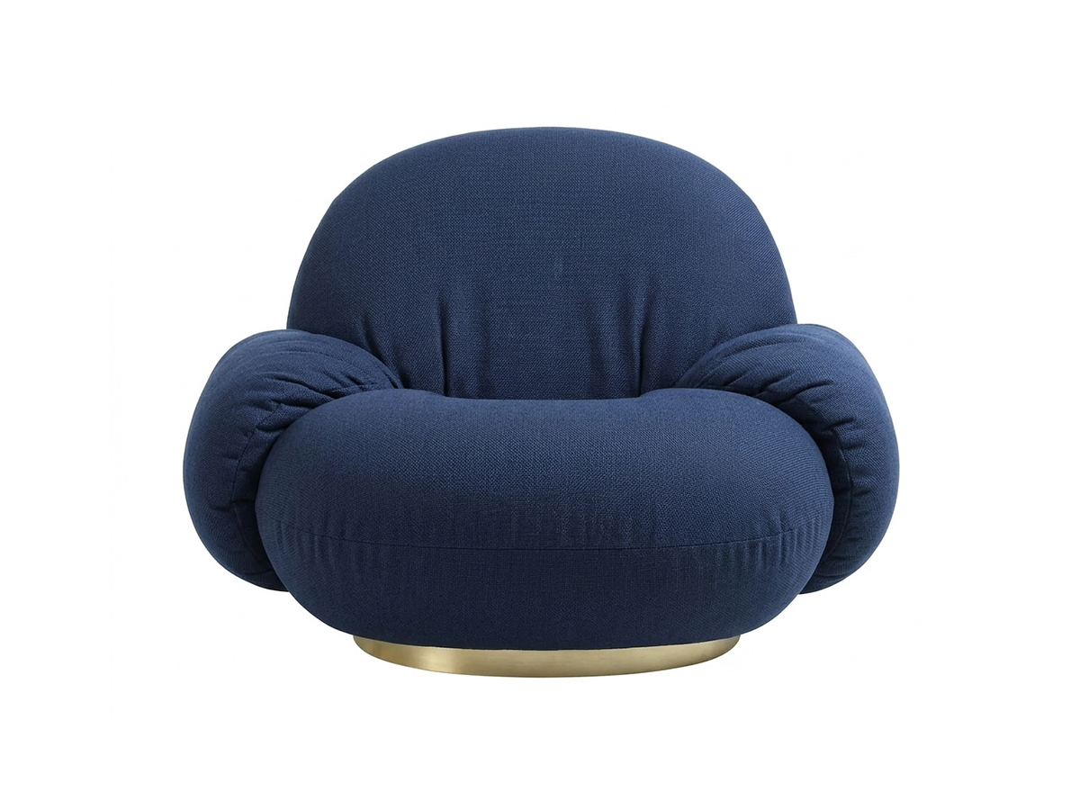 Gubi Pacha Swivel Armchair With Armrests Pearl Gold Remix 2 773