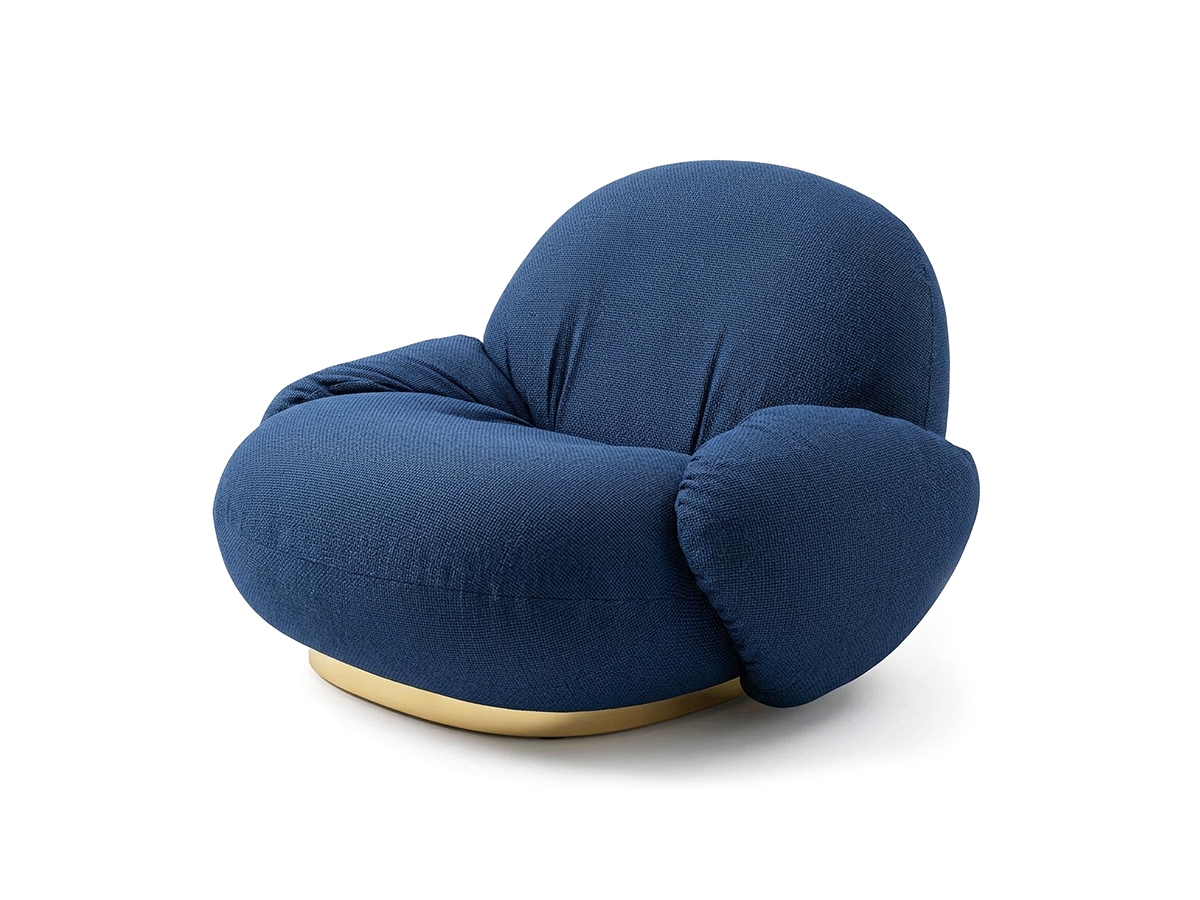 Gubi Pacha Swivel Armchair With Armrests Pearl Gold Remix 2 773