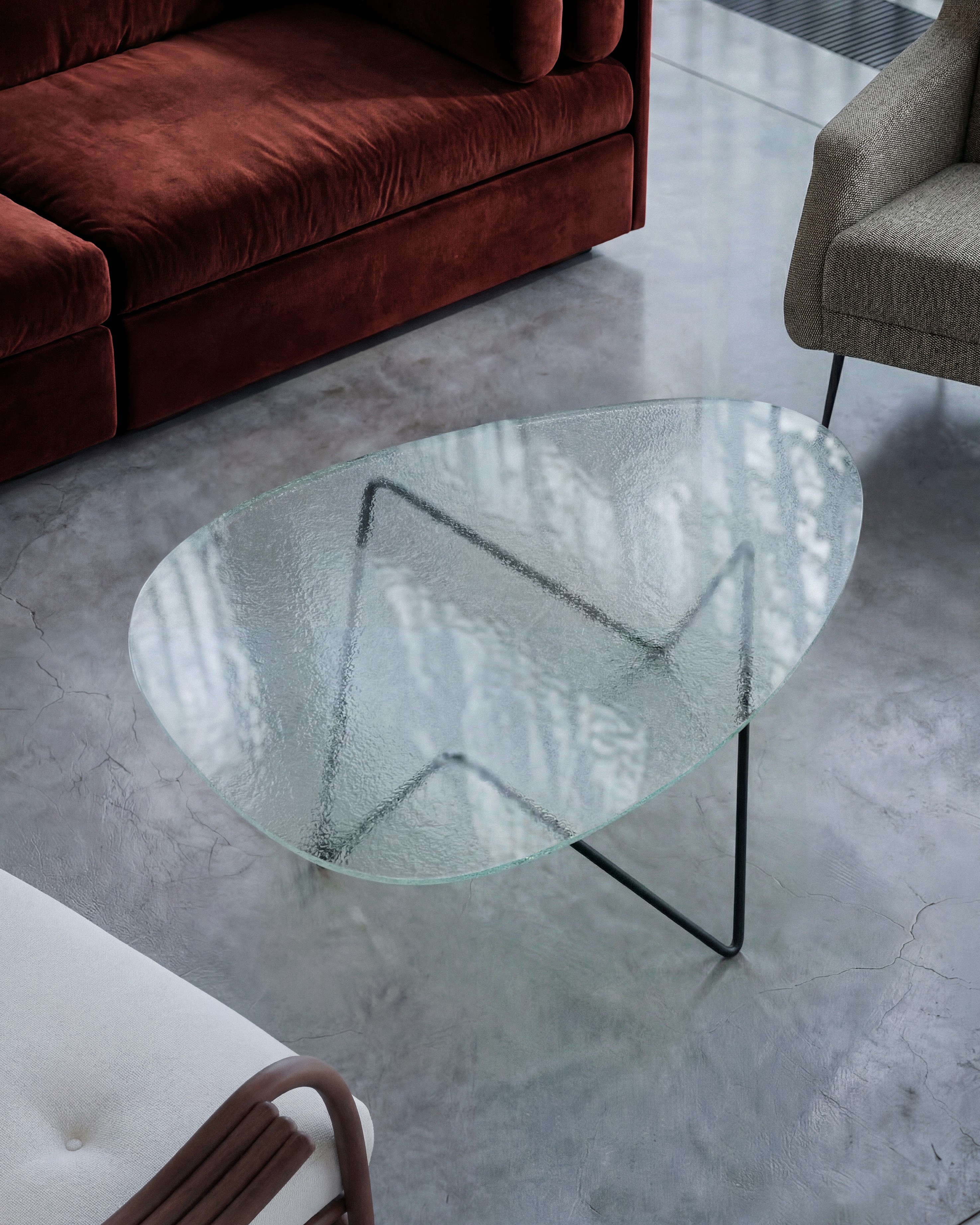 Gubi Pedrera Coffee Table Structured Glass
