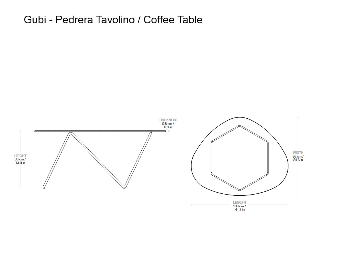 Gubi Pedrera Coffee Table Structured Glass