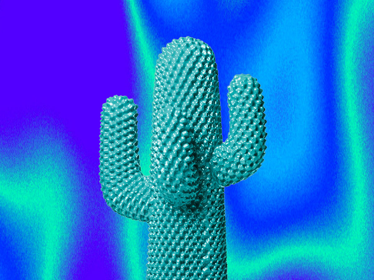 Gufram Cactusr The Invisible Spectrum Gammablue Coat Hanger