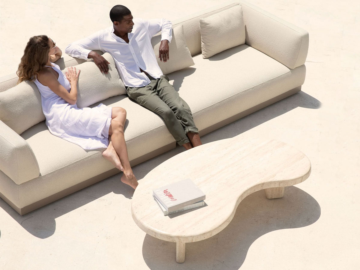 Harbour Lucca Organic Coffee Table Natural Travertine
