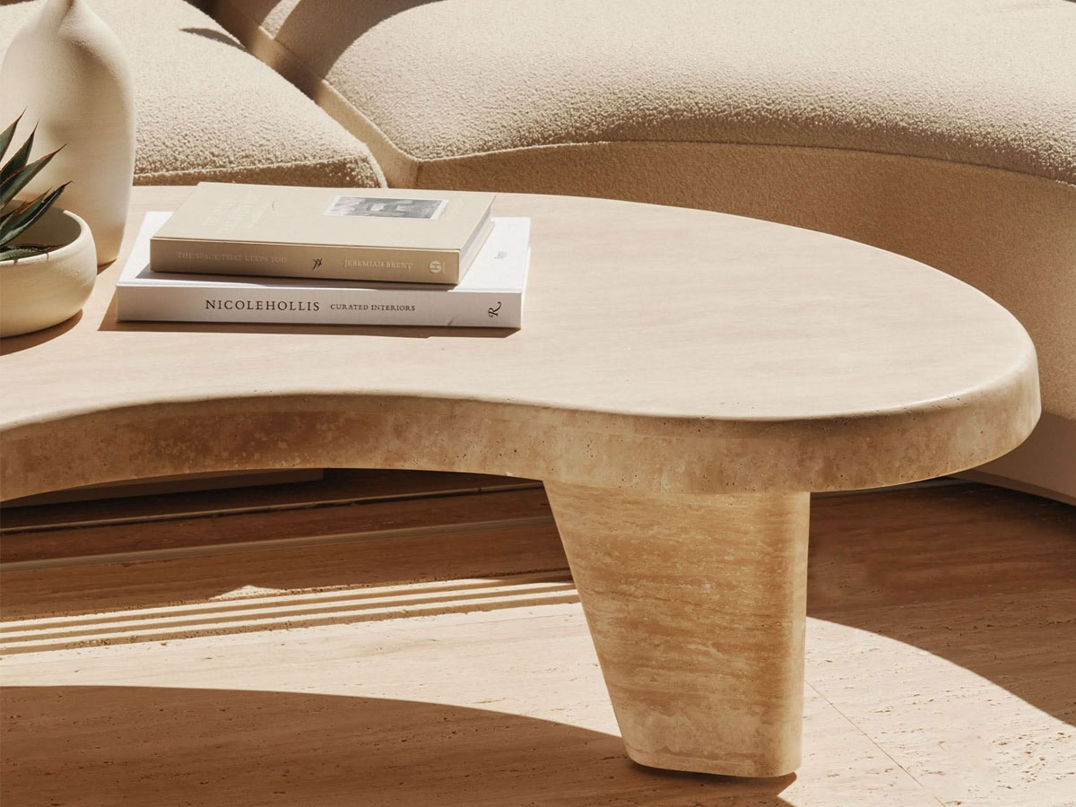 Harbour Lucca Organic Coffee Table Natural Travertine