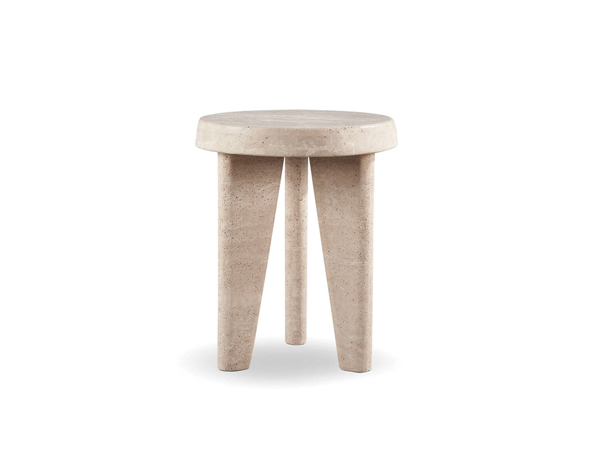 Harbour Lucca Round Side Table Natural Travertine