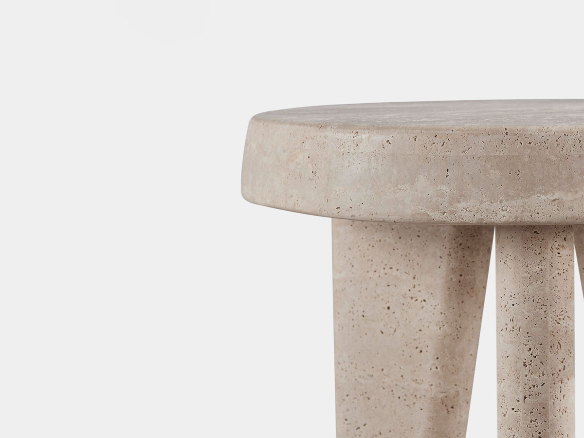 Harbour Lucca Round Side Table Natural Travertine