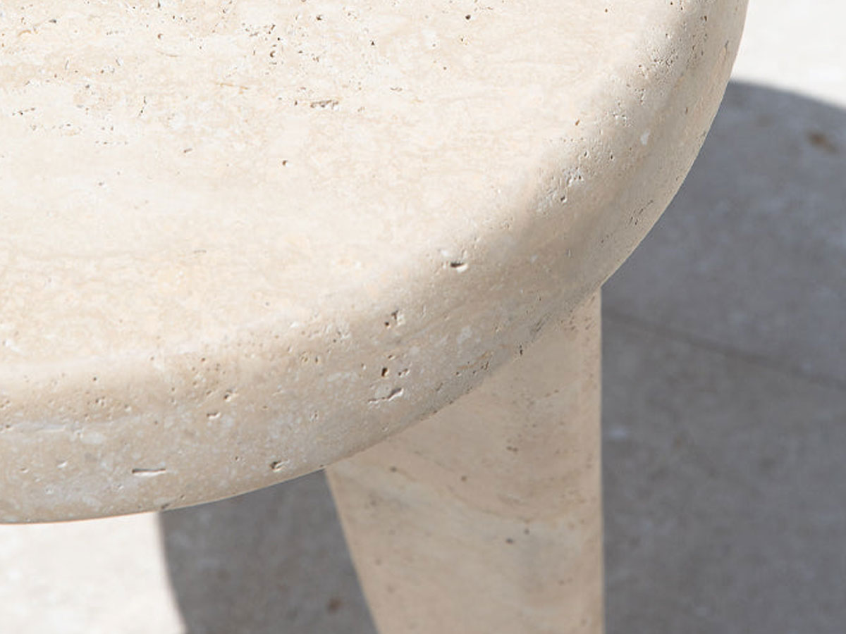 Harbour Lucca Round Side Table Natural Travertine