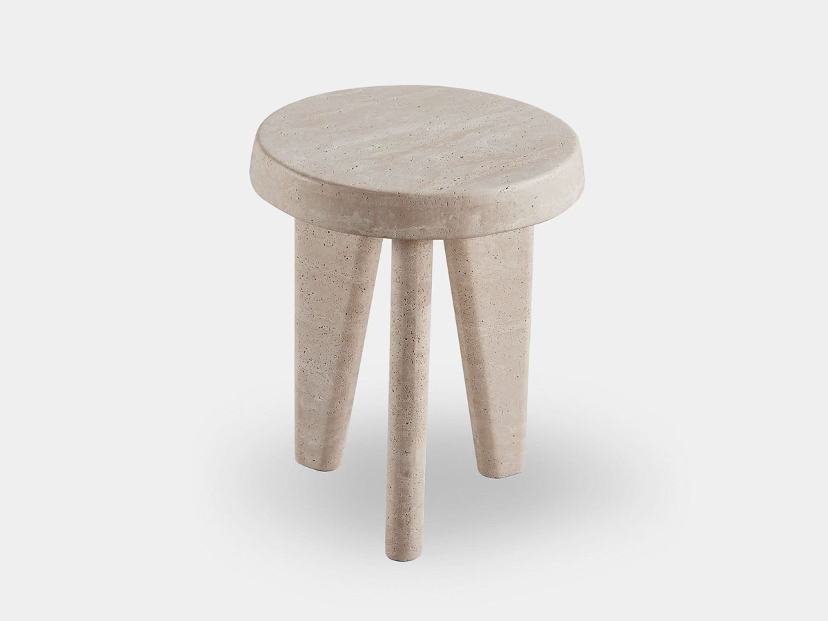 Harbour Lucca Round Side Table Natural Travertine