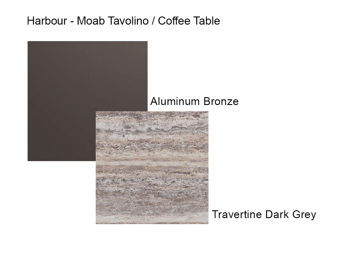 Harbour Moab Side Table Bronze Travertine Dark Grey