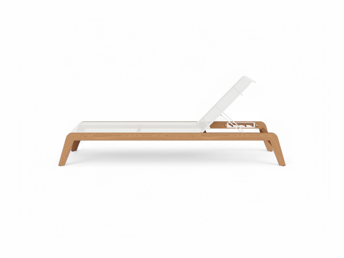 Harbour Pacific Teak Angled Sun Lounge