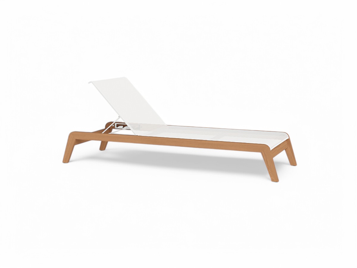 Harbour Pacific Teak Angled Sun Lounge