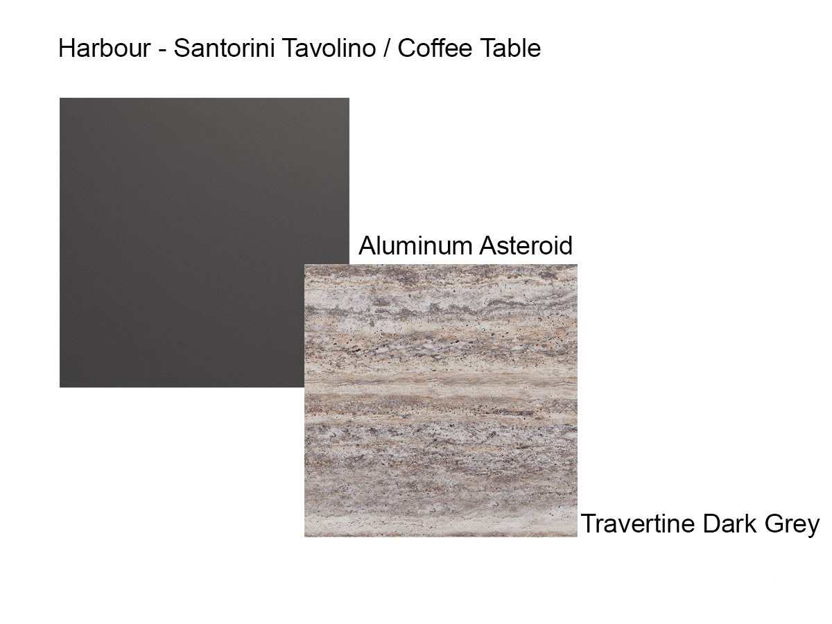 Harbour Santorini Stone Rectangle Side Table Asteroid Travertine Dark Grey