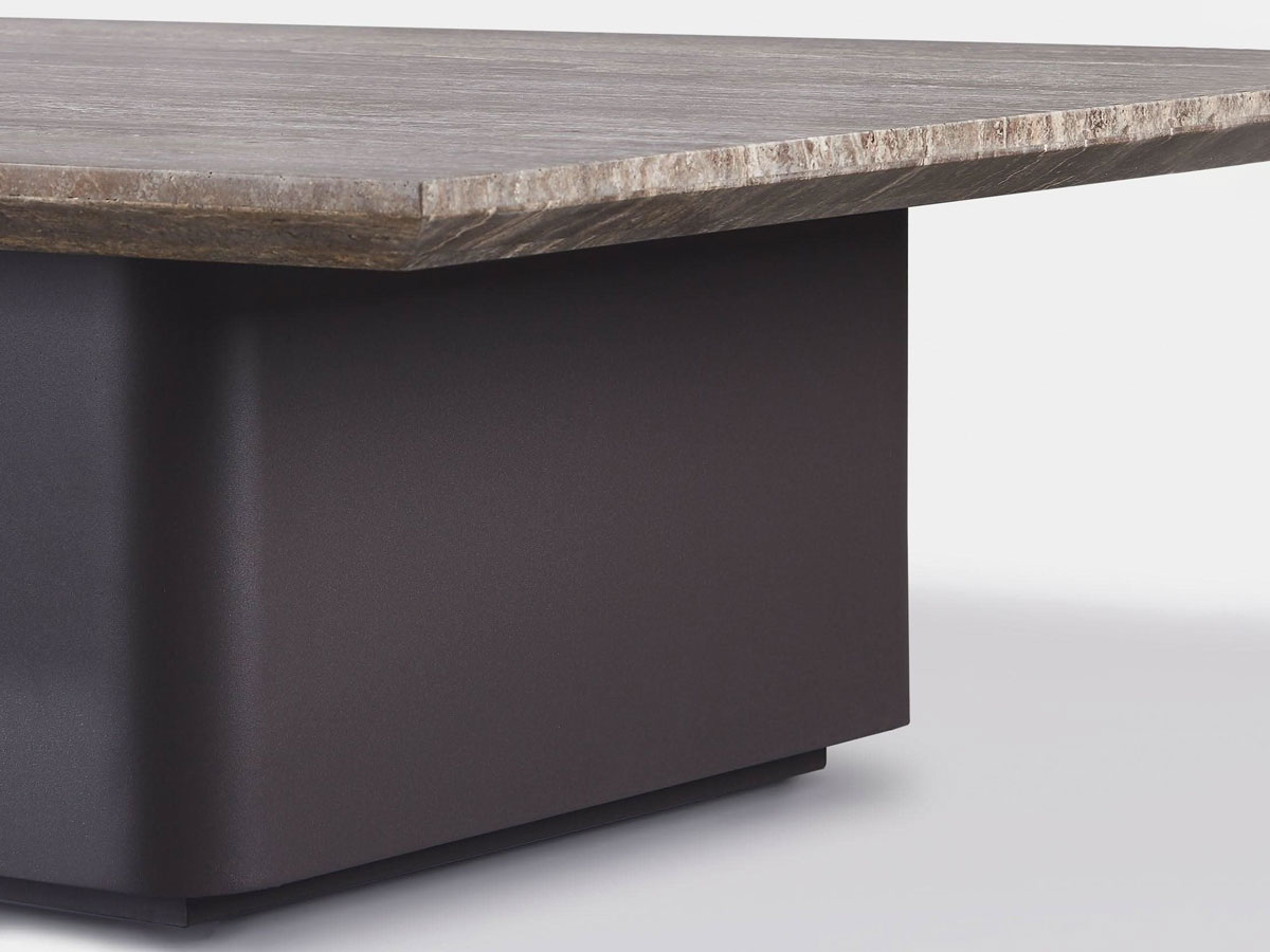 Harbour Santorini Stone Coffee Table Asteroid Travertine Dark Grey