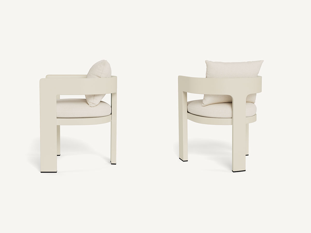 Harbour Victoria Aluminum Dining Chair Bone Siesta Ivory