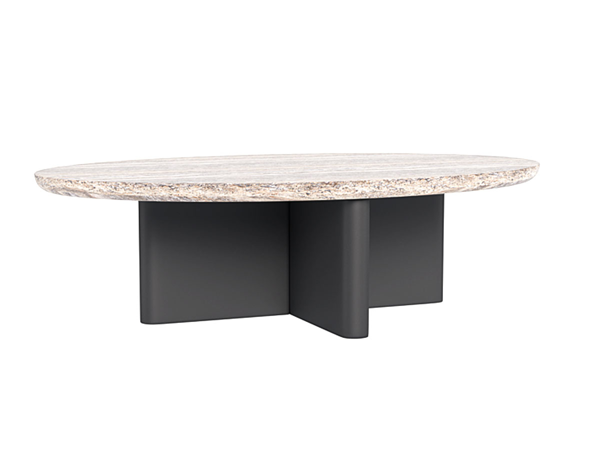 Harbour Victoria Aluminum Oval Stone Coffee Table Asteroid