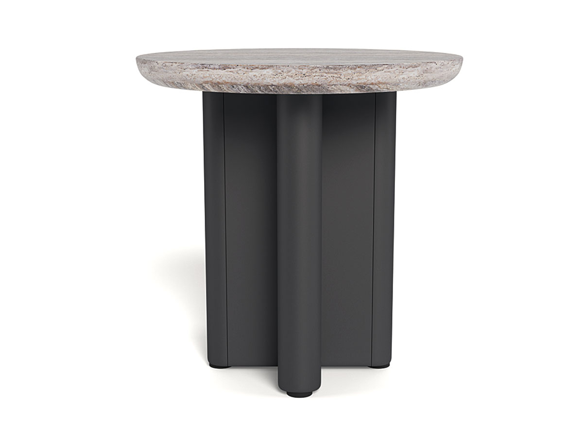 Harbour Victoria Aluminum Round Side Table Asteroid Dark Grey