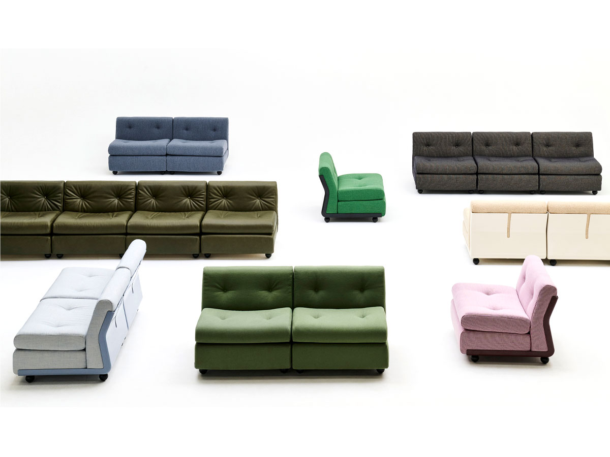 Hay Amanta 1 Seater Modular Sofa Maglia Green Bottle Green