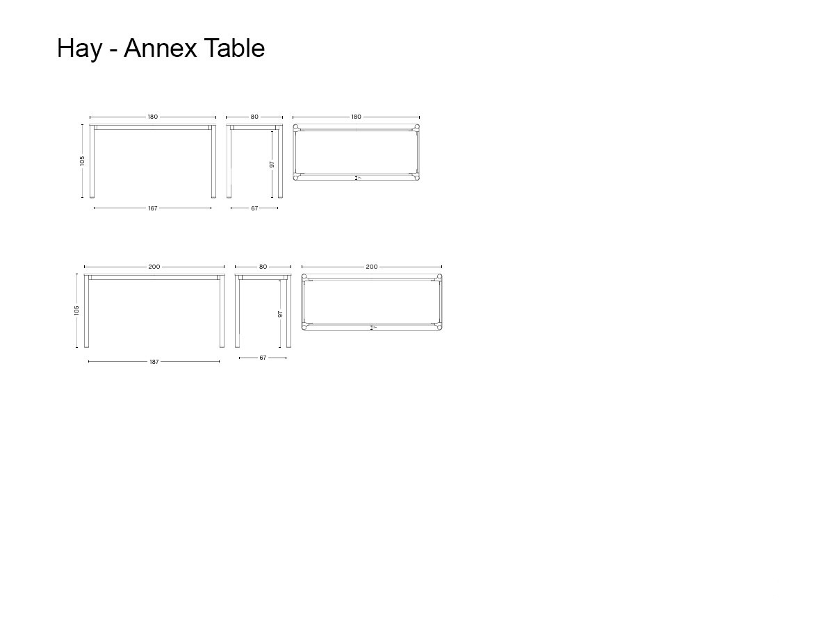 Hay Annex Table Flush