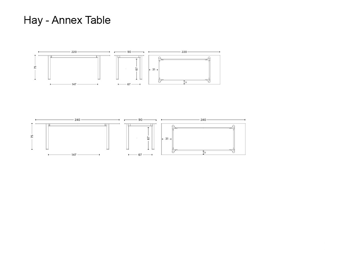 Hay Annex Table Overhang