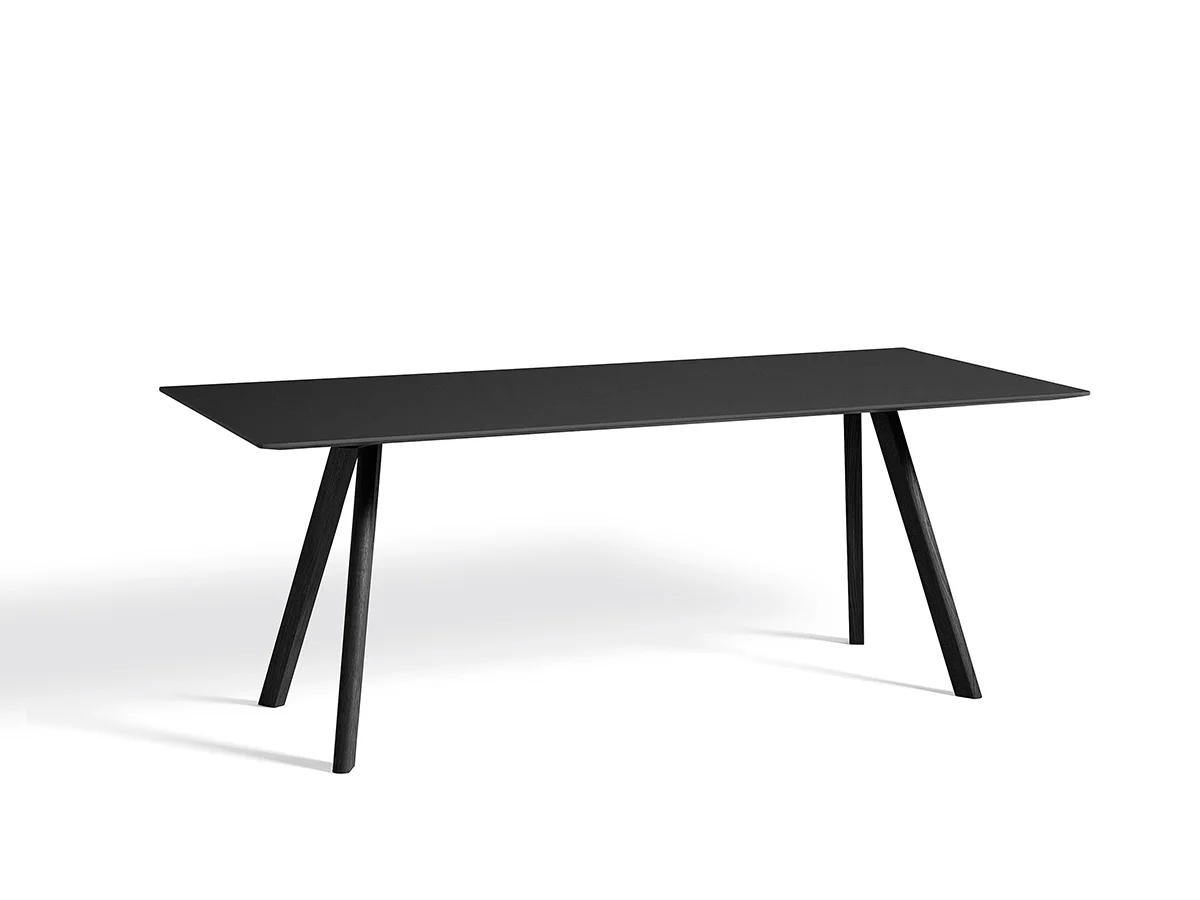 Hay Cph30 Copenhague Table L 200 Black Linoleum Black Lacquered Oak
