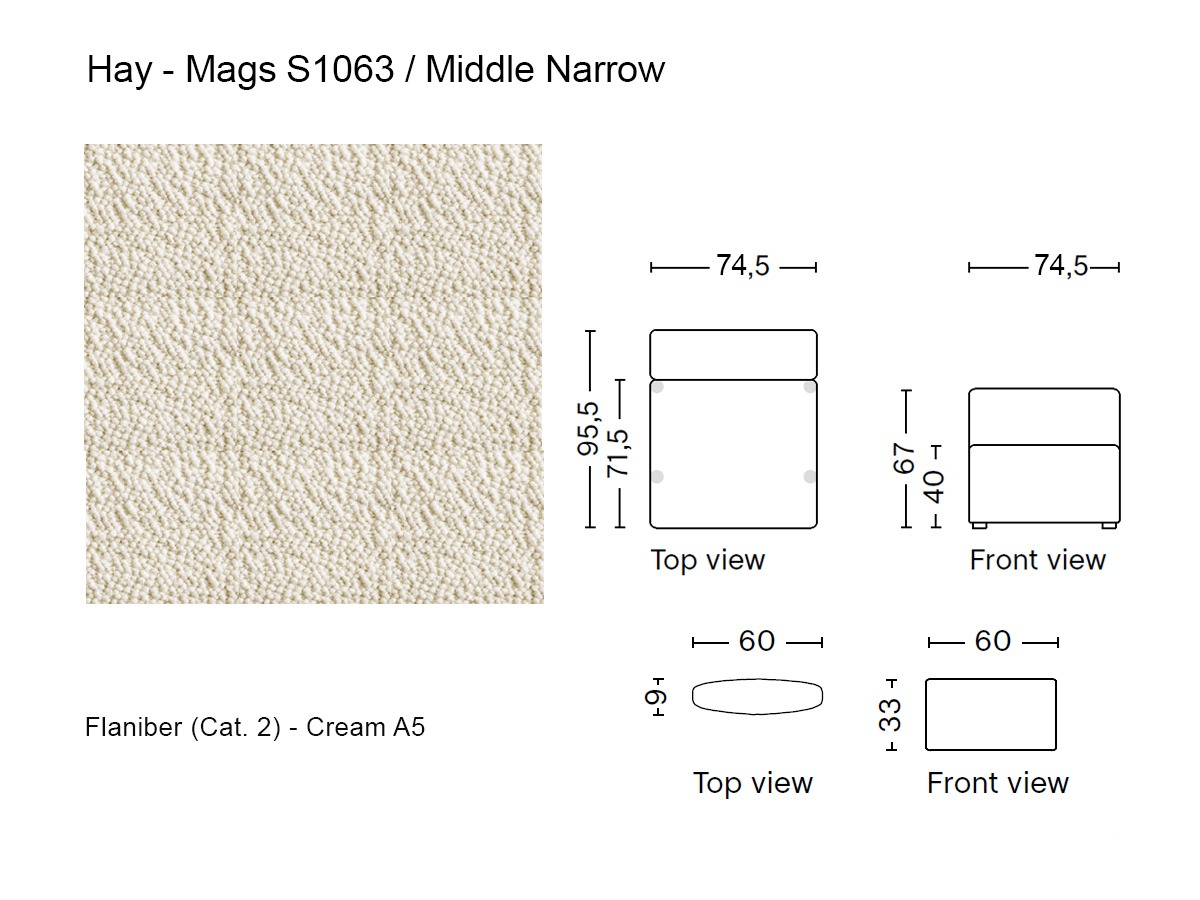 Hay Mags S1063 Armchair With Back Cushion Flamiber Cream A5
