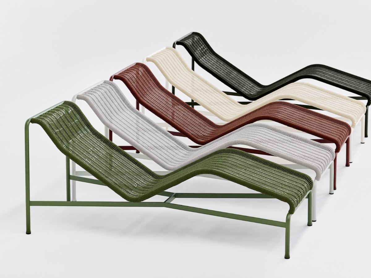 Hay Palissade Cord Chaise Longue Outdoor