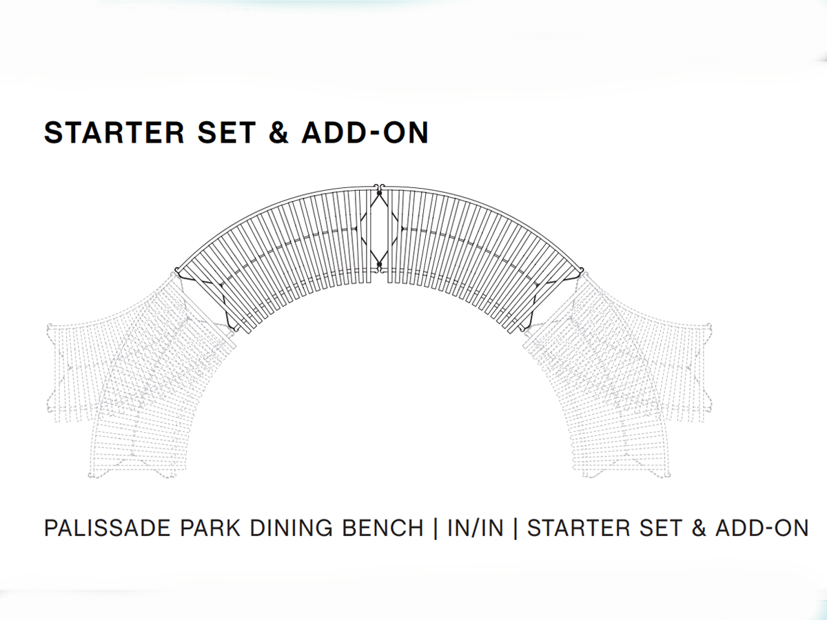 Hay Palissade Park Dining Bench In Starter Set