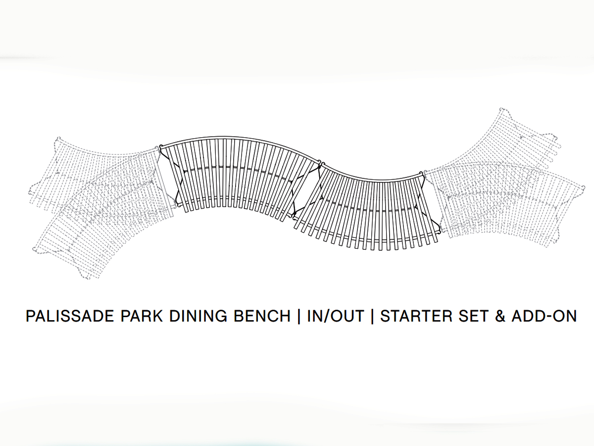 Hay Palissade Park Dining Bench In Out Starter Set