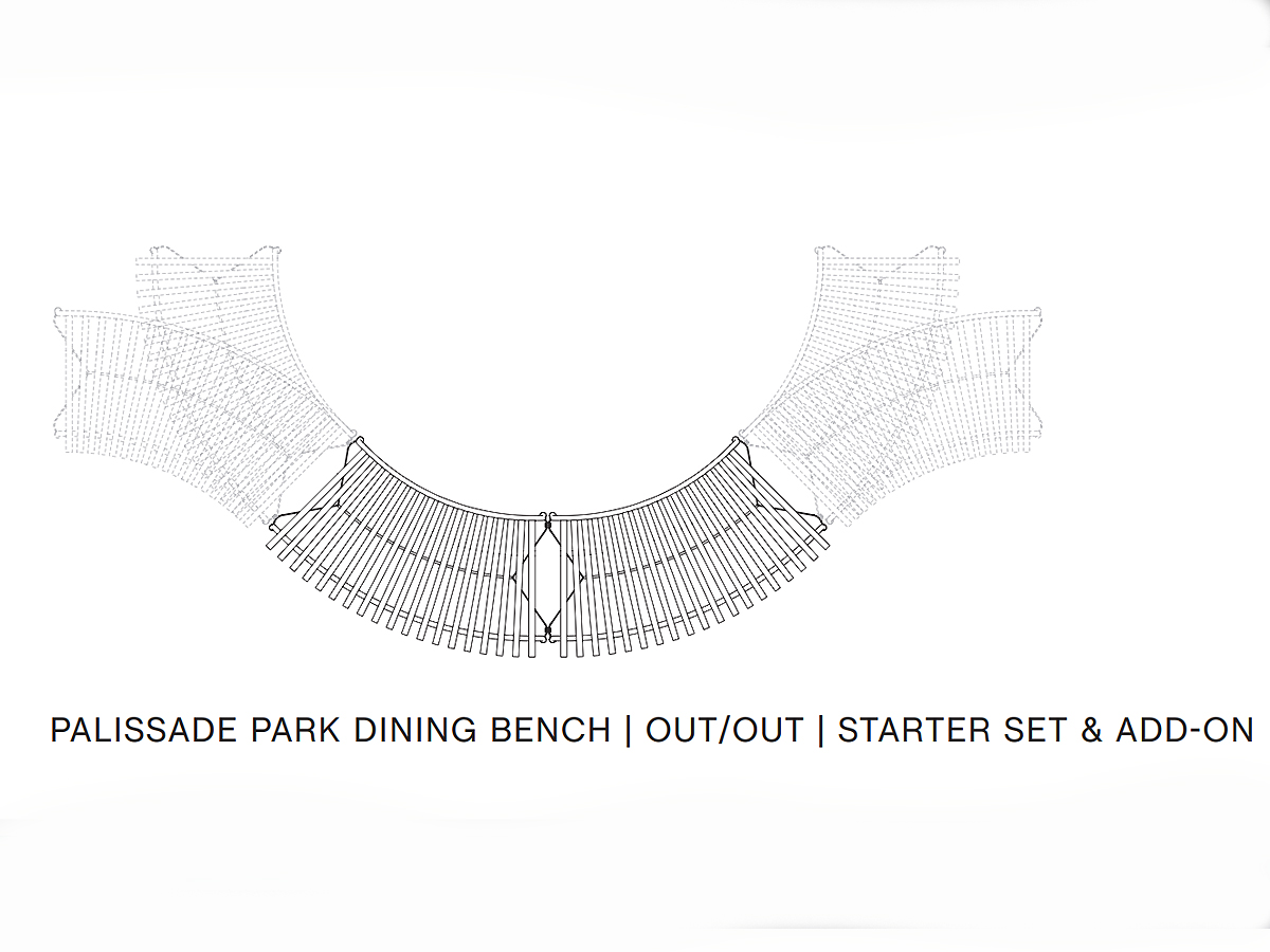 Hay Palissade Park Dinning Bench Out Out Starter Set