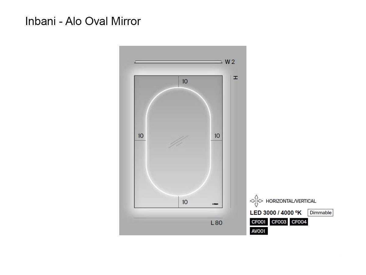 Inbani Alo Oval Mirror With Led Lighting