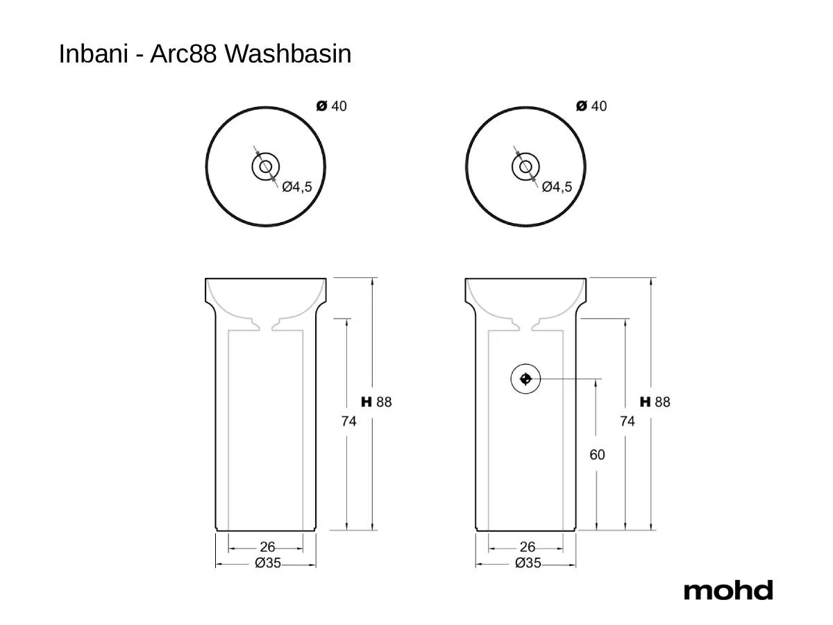 Inbani Arc88 Freestanding Washbasin