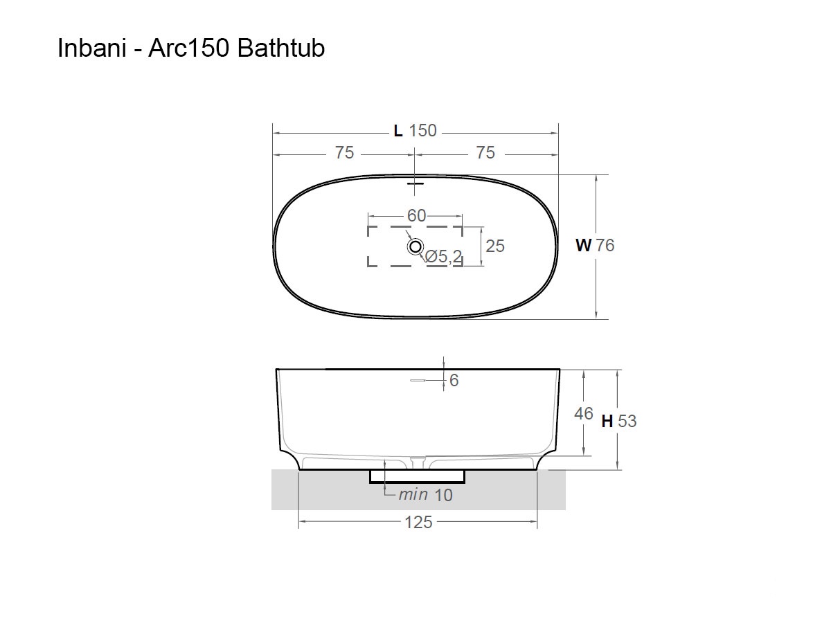 Inbani Arc150 Bathtub
