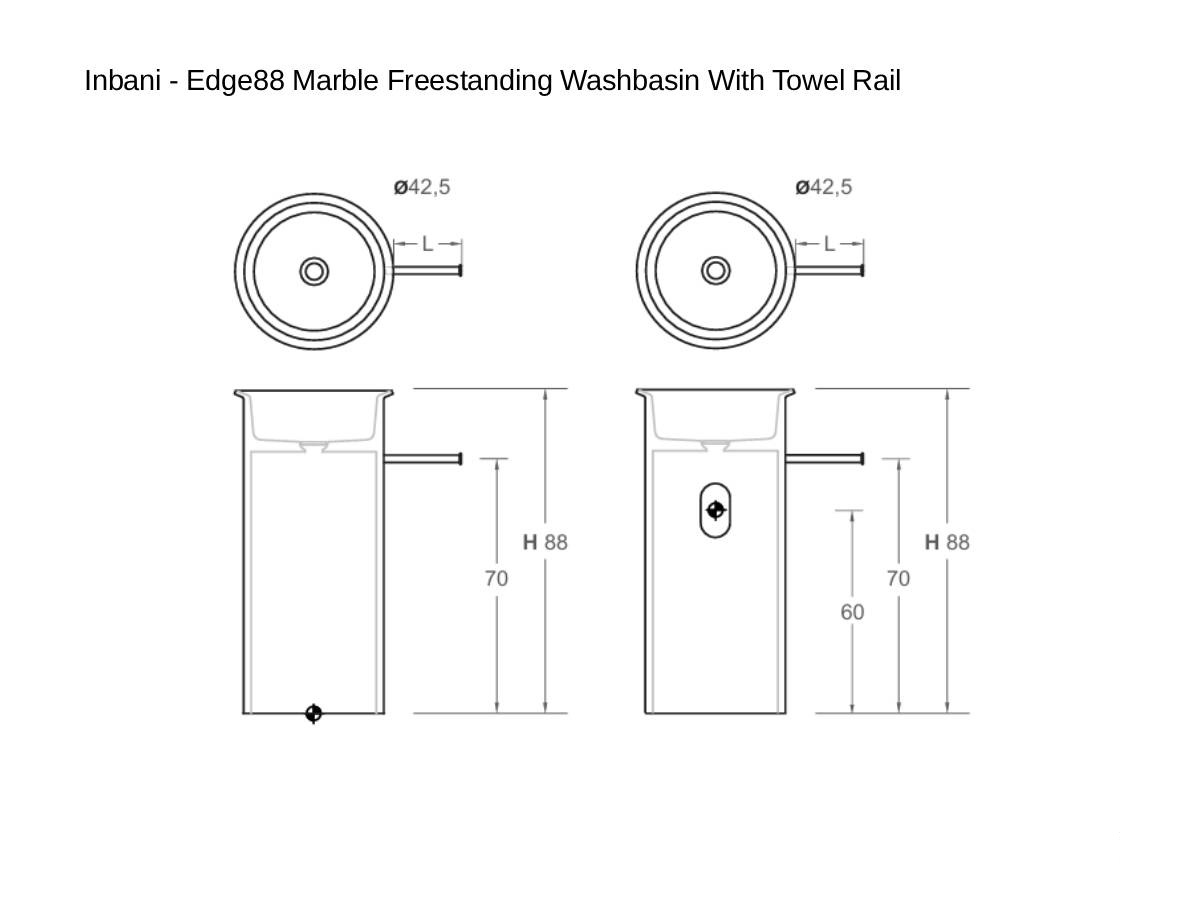 Inbani Edge88 Freestanding Washbasin With Towel Rail