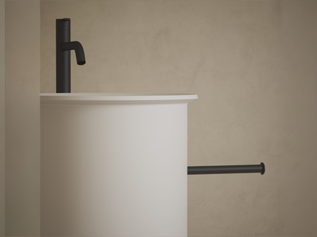 Inbani Edge88 Washbasin With Towel Rail Drain Installation To The Ground