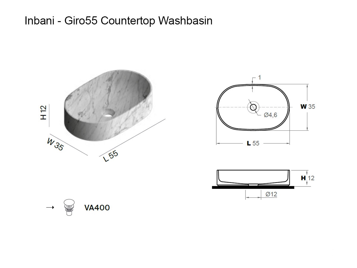 Inbani Giro55 Countertop Washbasin