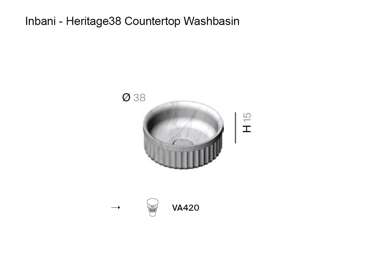 Inbani Heritage38 Countertop Washbasin Marble