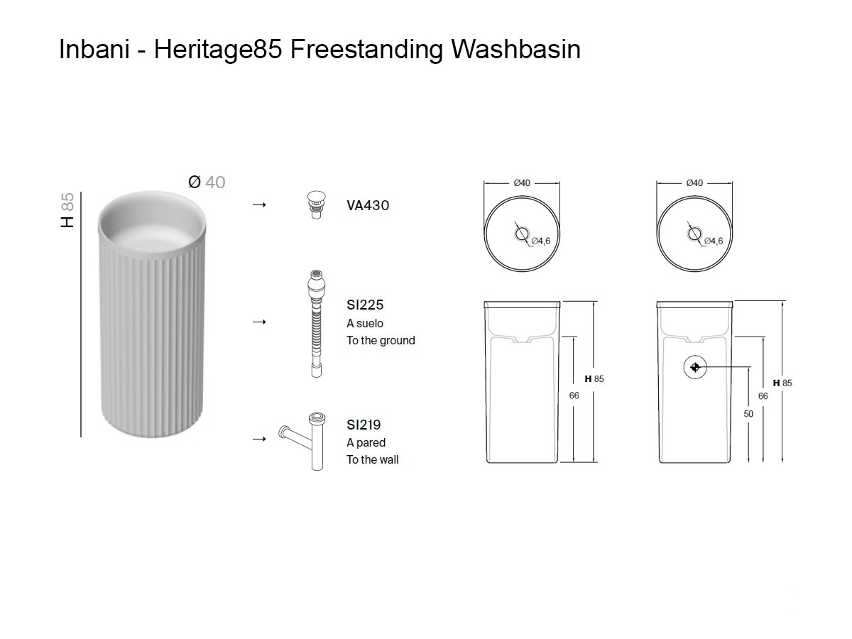 Inbani Heritage85 Freestanding Washbasin