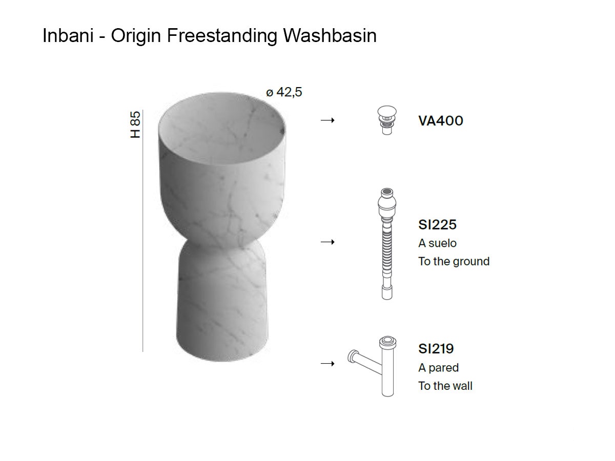 Inbani Origin Freestanding Washbasin Marble