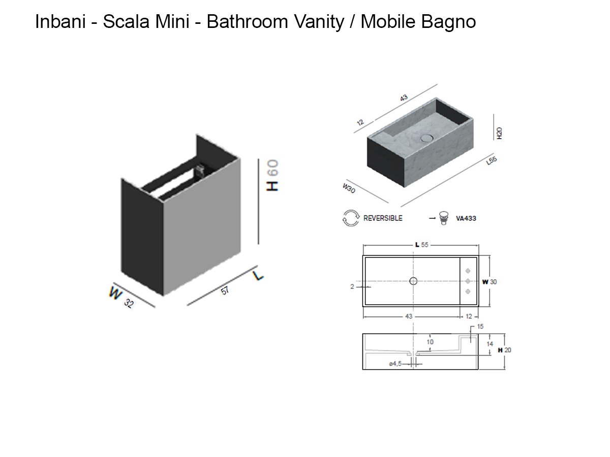 Inbani Scala Mini Bathroom Vanity Unit