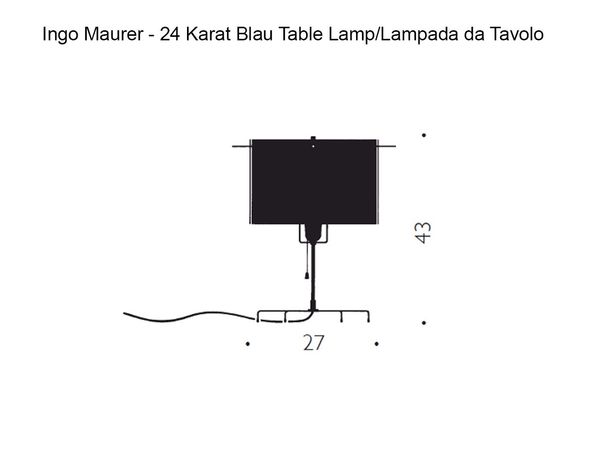 Ingo Maurer 24 Karat Blau T Table Lamp