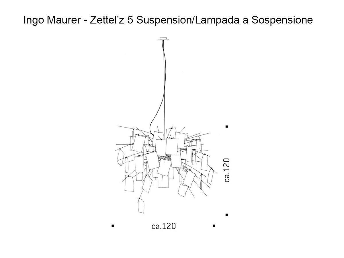 Ingo Maurer Zettel Z 5 Suspension Lamp