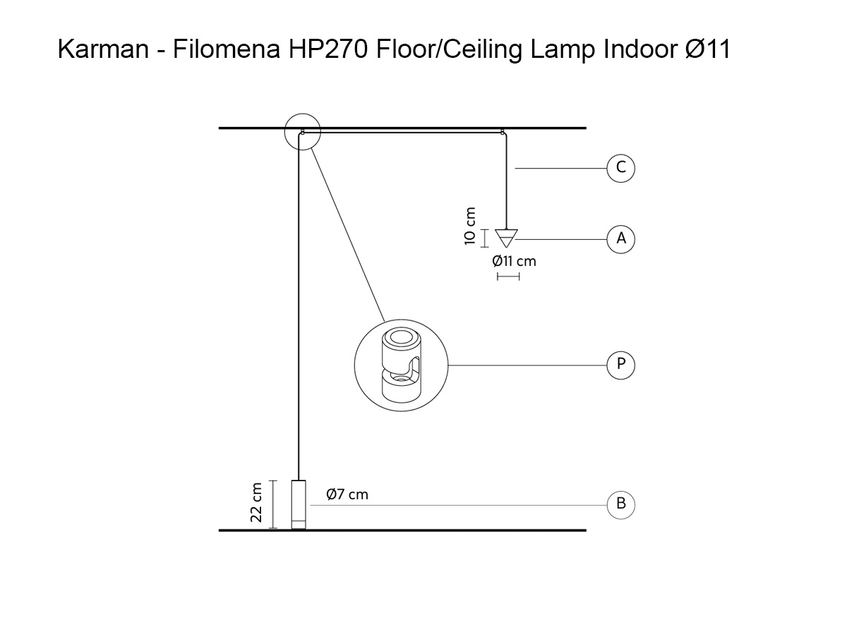 Karman Filomena Hp270 Floor Ceiling Lamp Indoor O11
