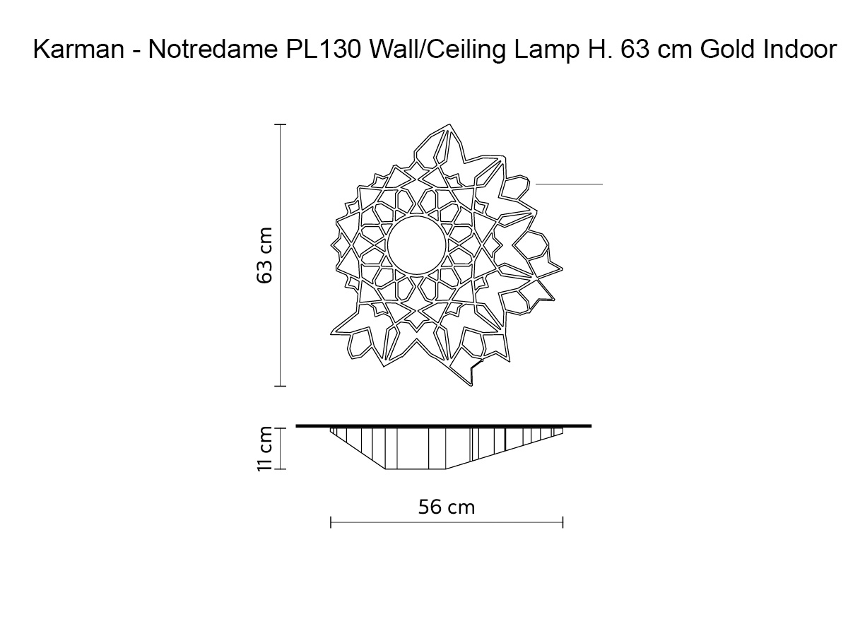Karman Notredame Pl130 Wall Ceiling Lamp H 63 Cm Gold Indoor