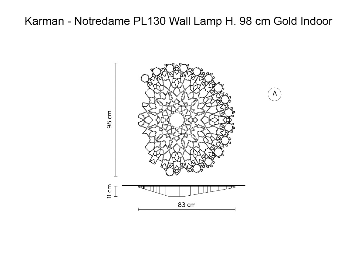 Karman Notredame Pl130 Wall Lamp H 98 Cm Gold Indoor