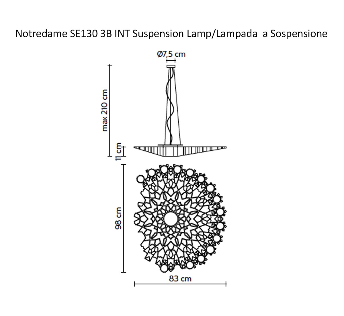 Karman Notredame Se130 3b Int Suspension Lamp