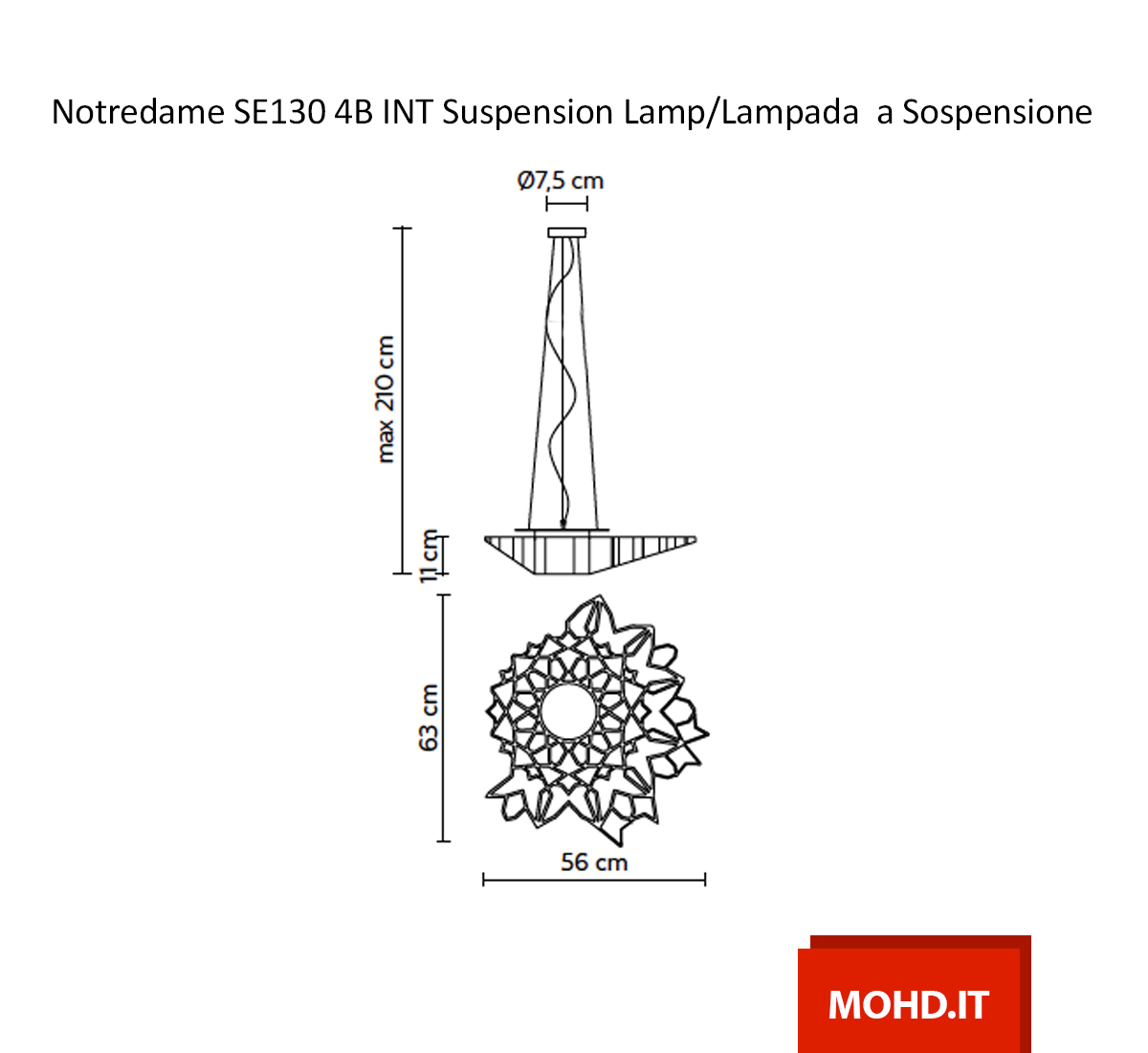 Karman Notredame Se130 4b Int Suspension Lamp