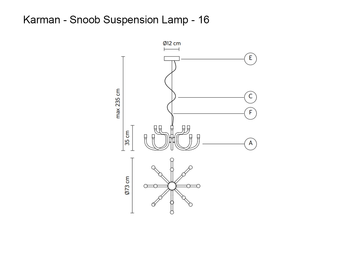 Karman Snoob Suspension Lamp 16 Lights