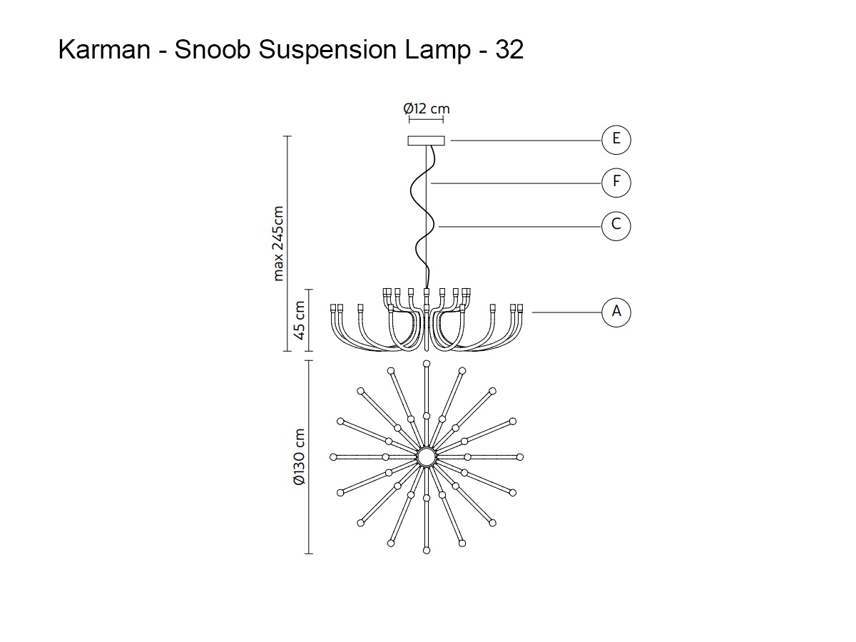 Karman Snoob Suspension Lamp 32 Lights