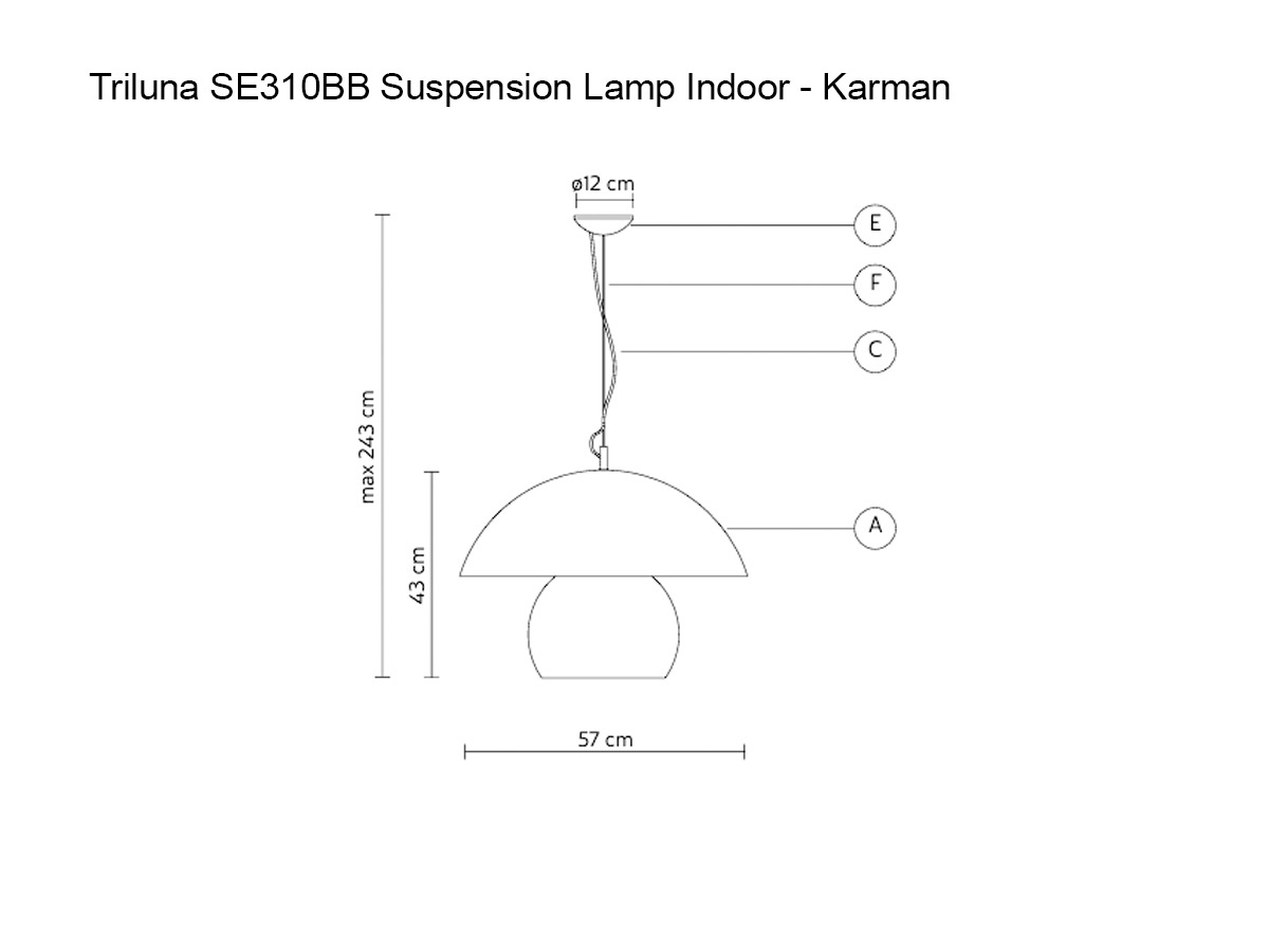 Karman Triluna Se310bb Suspension Lamp Indoor