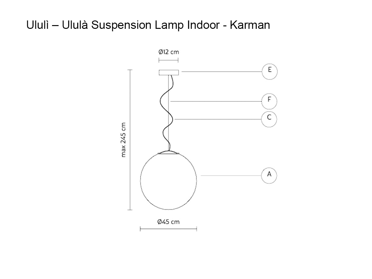 Karman Ululi Ulula Suspension Lamp Indoor